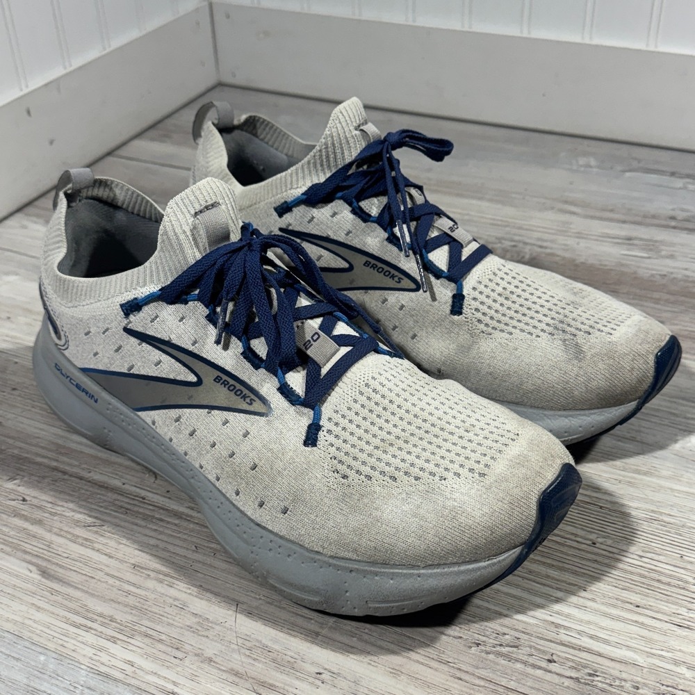 Brooks Glycerin StealthFit 20 Mens Size 11 Gray Blue Running Shoes Sneakers